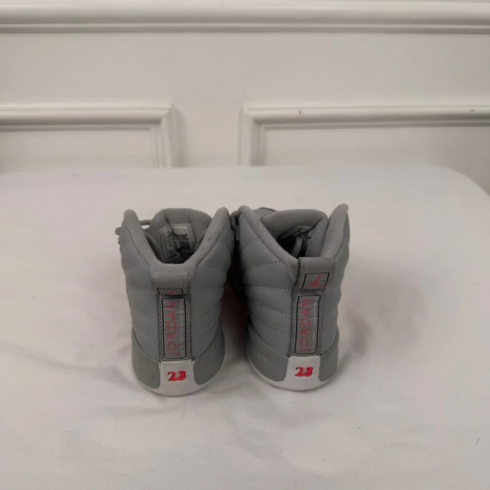 Nike Air Jordan 12 Retro Wolf Grey Racer Pink Kids Shoes 510816-060 Size 11C